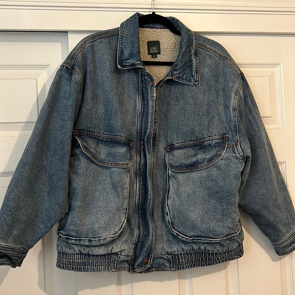Wild Fable Sherpa Lined Denim Jacket L